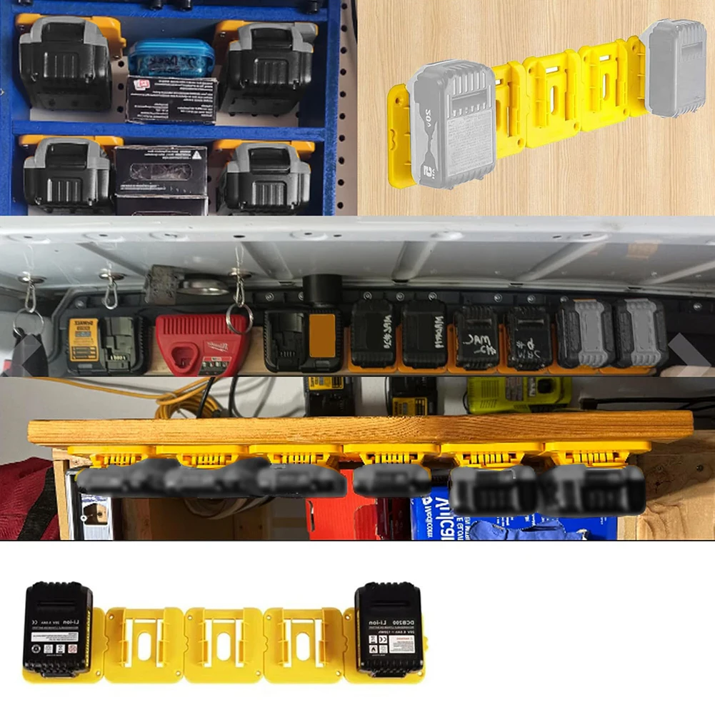 

Battery Organizer Yellow Battery Holder Prevents Battery Damage 5PCS Battery Holders Compatible With 18V Battery