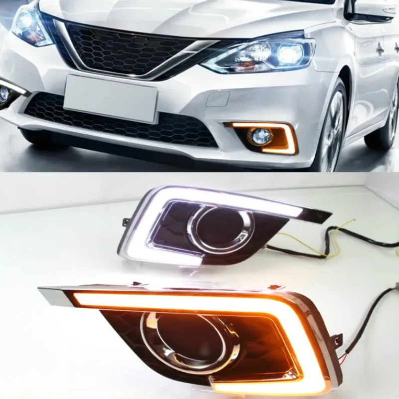 2pcs LED Daytime Running Lights DRL fog lights For Nissan Sentra Sylphy 2016 2017 2018 headlight headlights