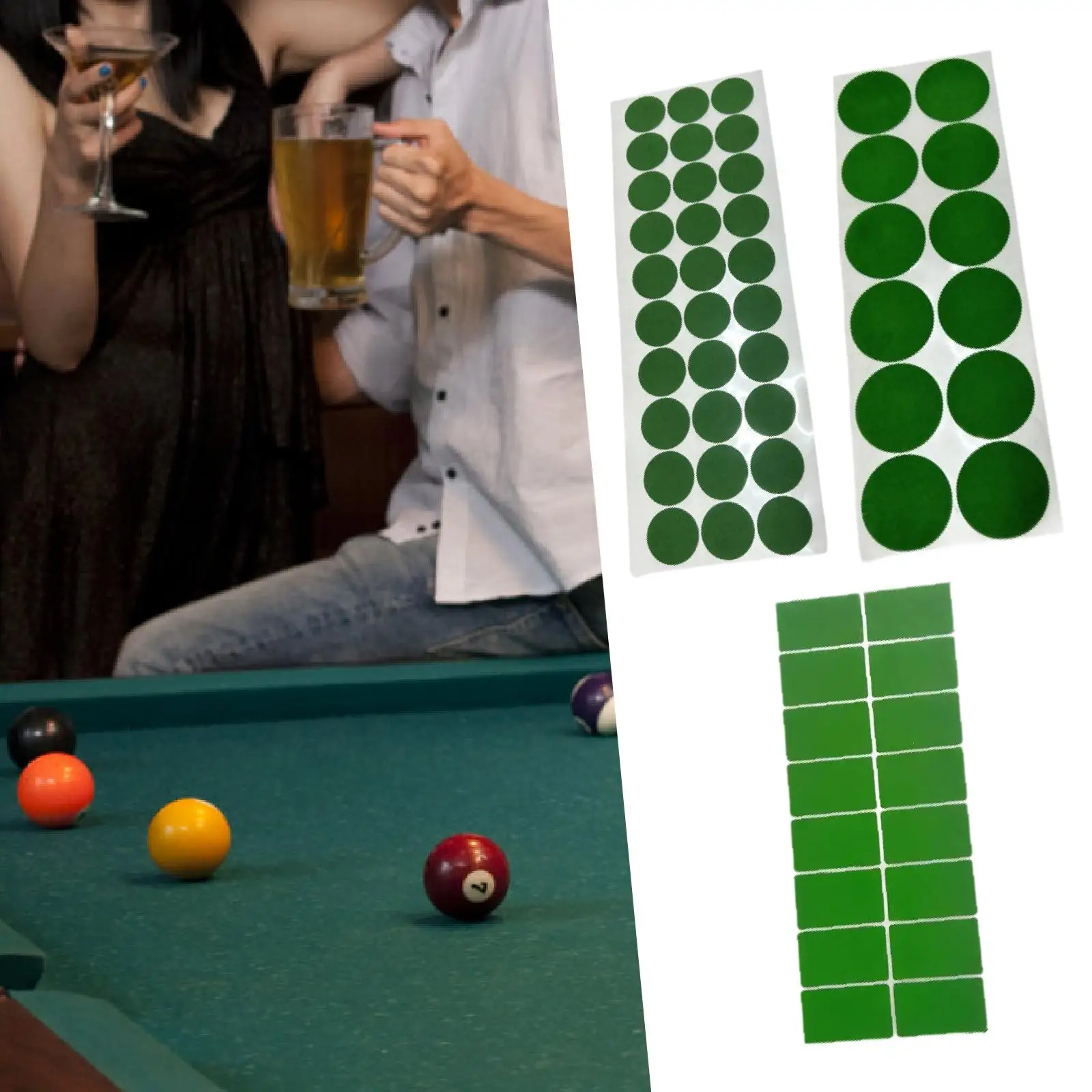 

Billiard Tablecloth Repair Patches,Mending Green Pool Ball Position Marker Stickers Snooker Pool Accessories Cloth Protector