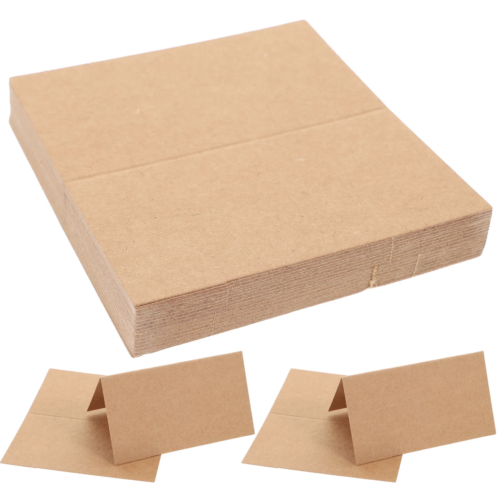

35Pcs Kraft Paper Desktop Name Display Card Blank Folded Greeting Buffet Party Table Number Label Kraft Paper Card