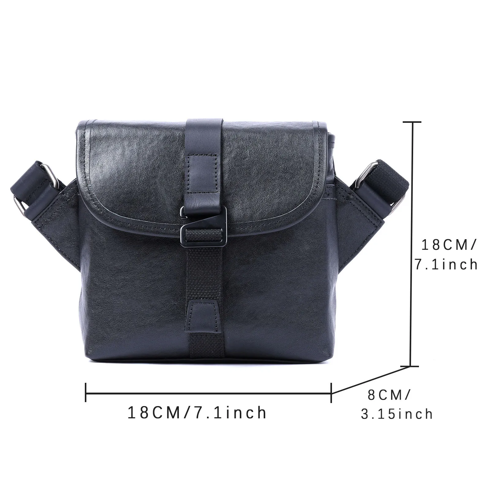 S.WORKER Modische Echtleder-Umhängetasche für Herren, Vollnarbig, Trendige Casual-Crossbody-Tasche, Mini-Umhängetasche für Handy und Schlüssel – Detail 3