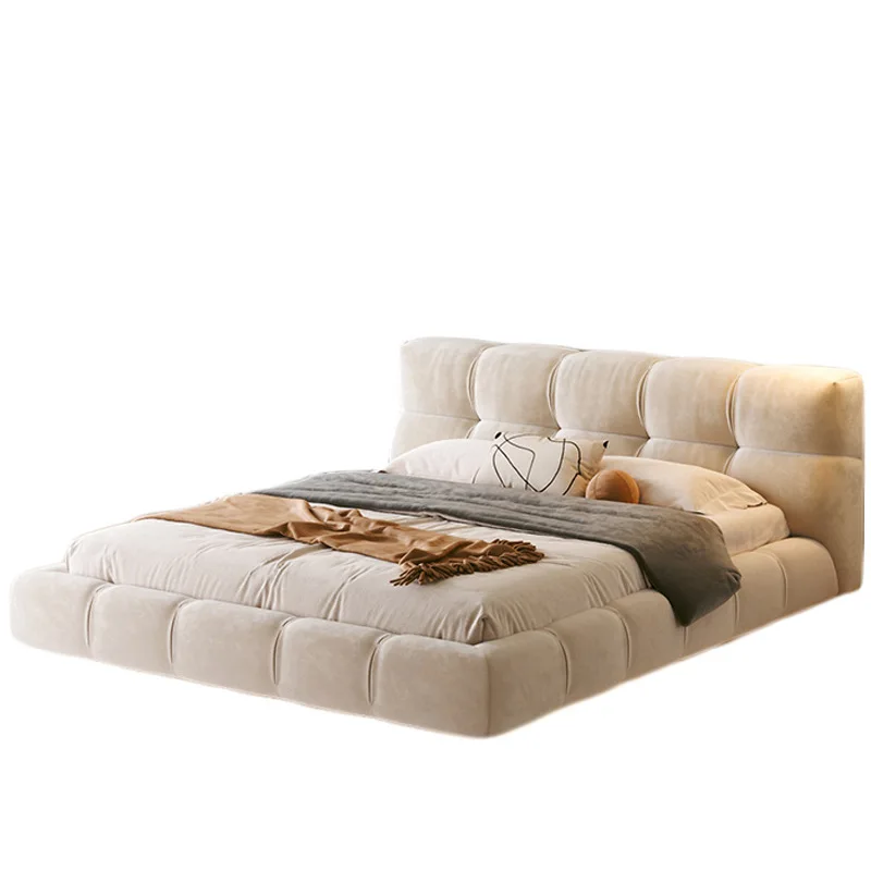 Suspension bed modern minimalist creative master bedroom matte fleece
