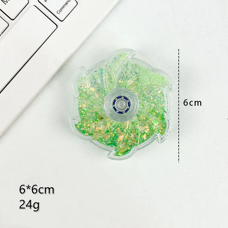 Fidget Spinner Rustling Portatile ad alta velocità di rotazione Giroscopio rotante simile a petalo Regali giocattolo antistress da scrivania con paillettes colorate