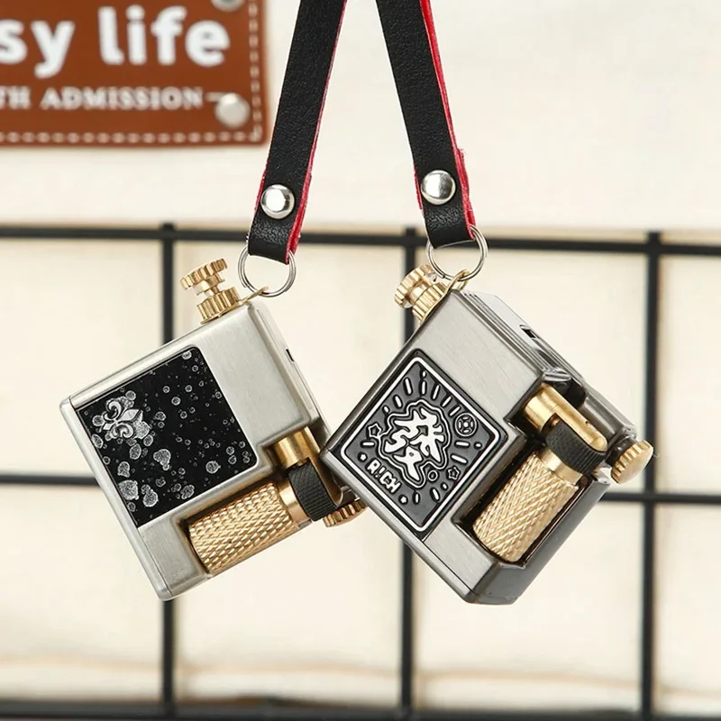 CHIEF Mini Arm Lifting Side Pulley Kerosene Lighter Outdoor Hanging Rope Portable High end Exquisite Igniter Smoking Men\'s Gifts