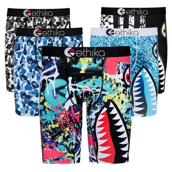 남성 속옷 섹시한 프린트 복서 Cueca 남자 란제리 남성 팬티 Boxershorts Boxerbriefs Boxers Briefs Shorts Plus Size