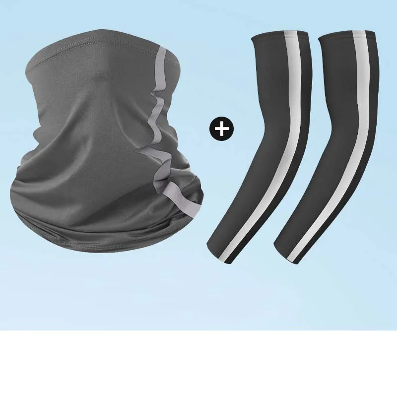 

Outdoor Sports New Fishing Sun-Proof Scarf Sleeve Two-Piece Reflective Riding Scarf Sweat-Absorbent Breathable Sun-Proof Scarf