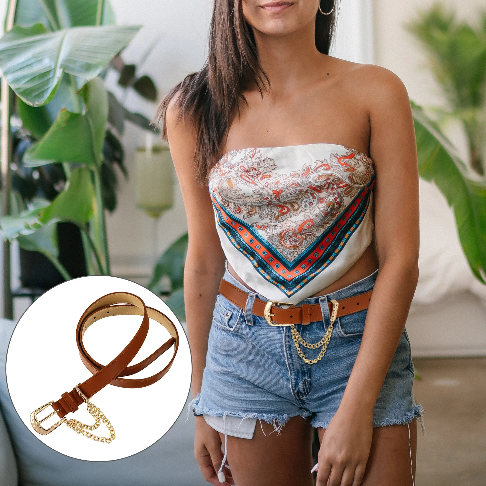 

1Pcs PU Holes Waist Belt for Women Fashion Waistband Stylish Adjustable Belt Versatile Accessory for Jeans Formal Work