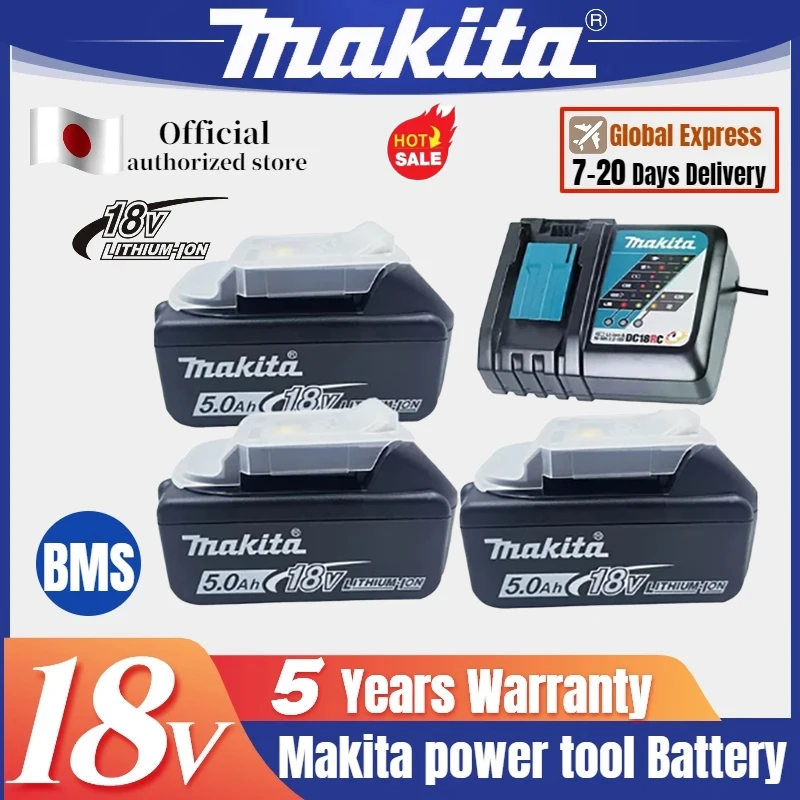 Original Makita 6Ah/5Ah/3Ah for Makita 18V Battery BL1830B BL1850B BL1850 BL1840 BL1860 BL1815 Replacement Lithium Battery