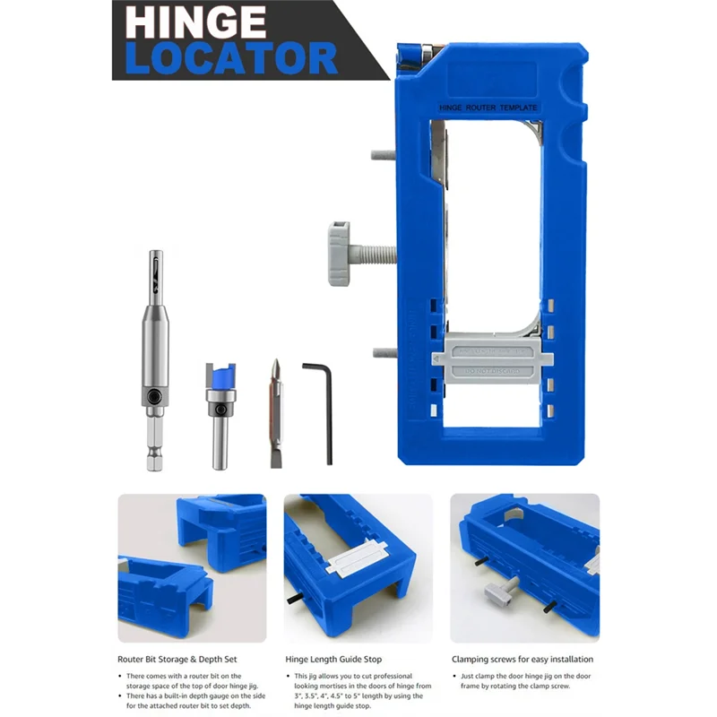 

A98E-Door Hinge Installation Kit Adjustable Door Hinge Jig Kit Fits 90 Degree Anglesand Door Hinges With Hinge Type Square