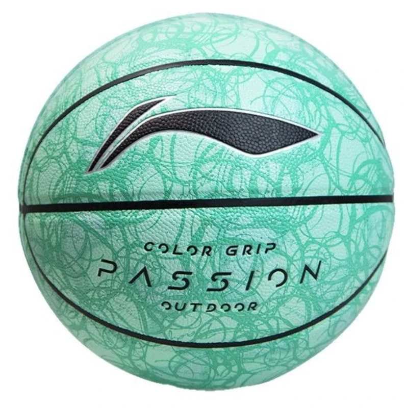 

LI-NING LBQK282-4 Баскетбольный мяч для улицы, зеленый, с брызгами, ручка из искусственной кожи, противоскользящий, BADFIVE, уличный стиль, размер 7, тренировочный мяч для команды