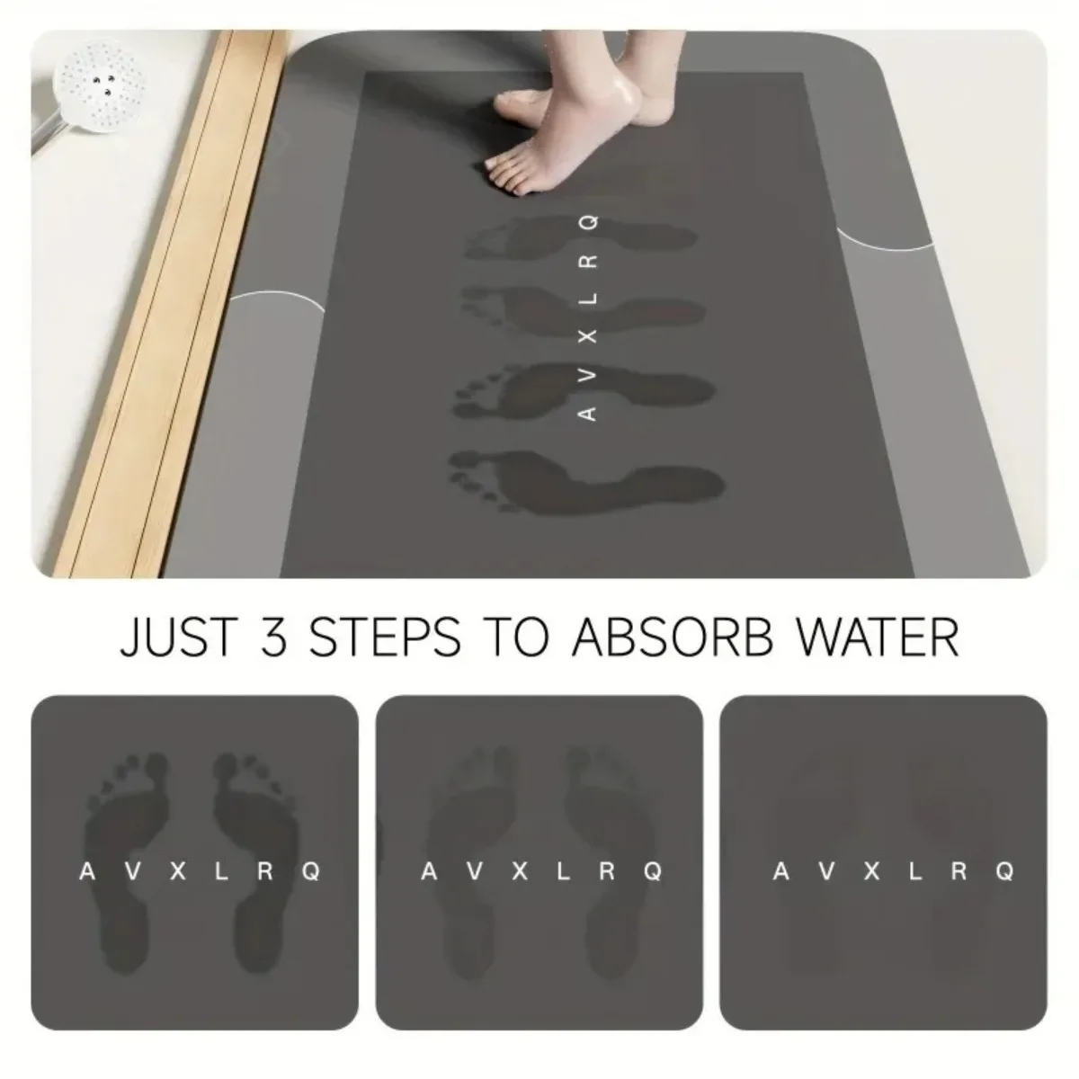 Non Slip Diatomaceous Earth Bath Mat Fast Drying Super Absorbent Soft Floor Mat for Bathroom Kitchen Laundry Bathroom RV Use