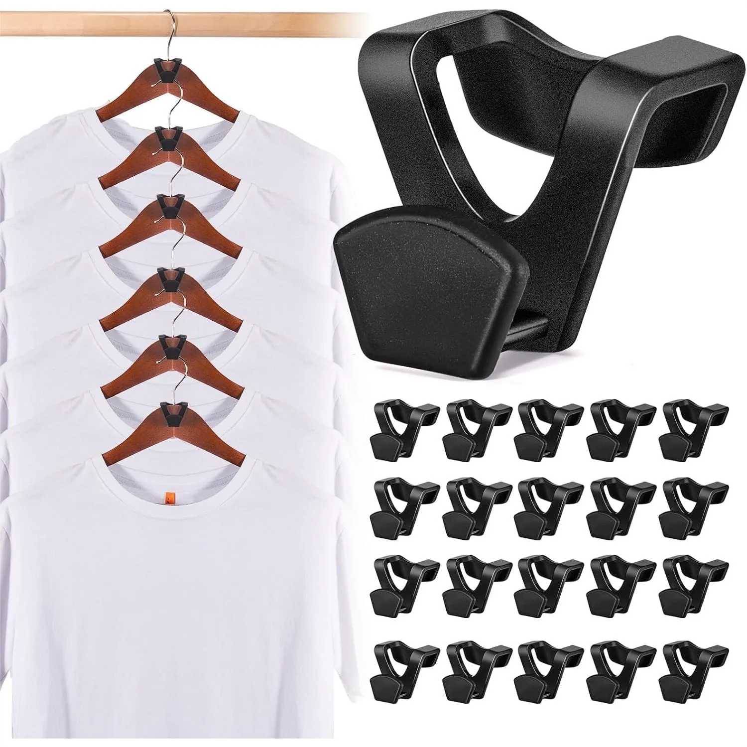 

Space Saving Hanger Hooks 60 Pack, Heavy Duty Clothes Hanger Connector Hooks for Vertical Hanging, Closet Organizers and Storage