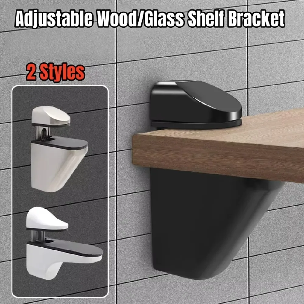 Zinc Alloy Metal Glass Clamps 1-22mm Thickness Adjustable Glass Shelf Brackets Anti-Slip Wall Mount Floating Clip