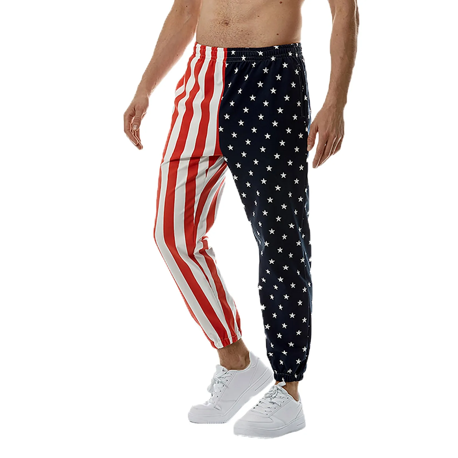 Male Independence Day USA National Flag 3D Printed Trousers Men Loose Pants Casual Male Trendy Sports Beach Trousers Uniisex Boy