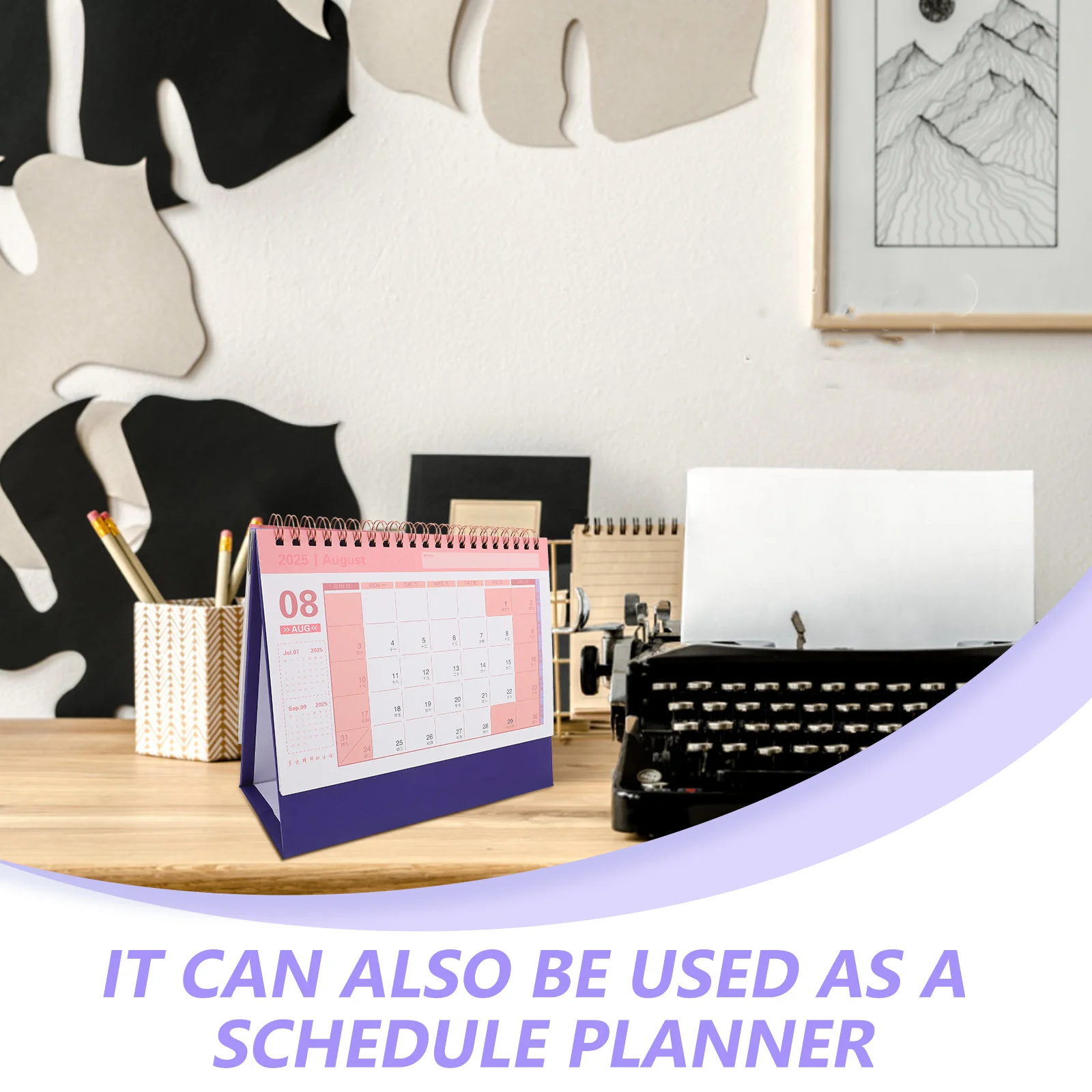 Standing Flip Calendar Paper Material Sturdy Simple Desk Decorative Monthly Memo Calendar Desk Calendars