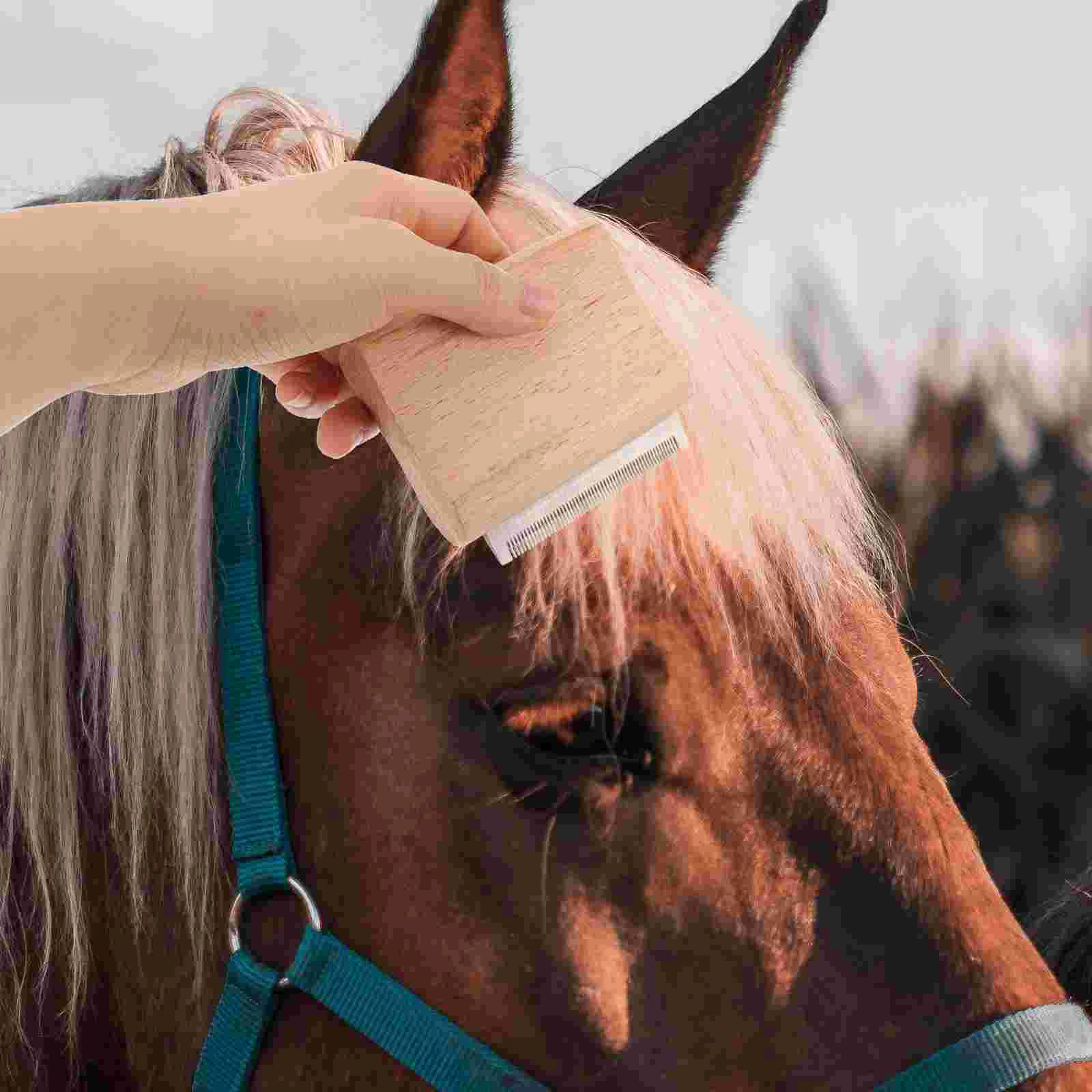 Wooden Horse Brush Dog Shedding Livestock Hair Scraper Tool Removing Hairbrush Metal Grooming Tools for Dogs Bridegroom