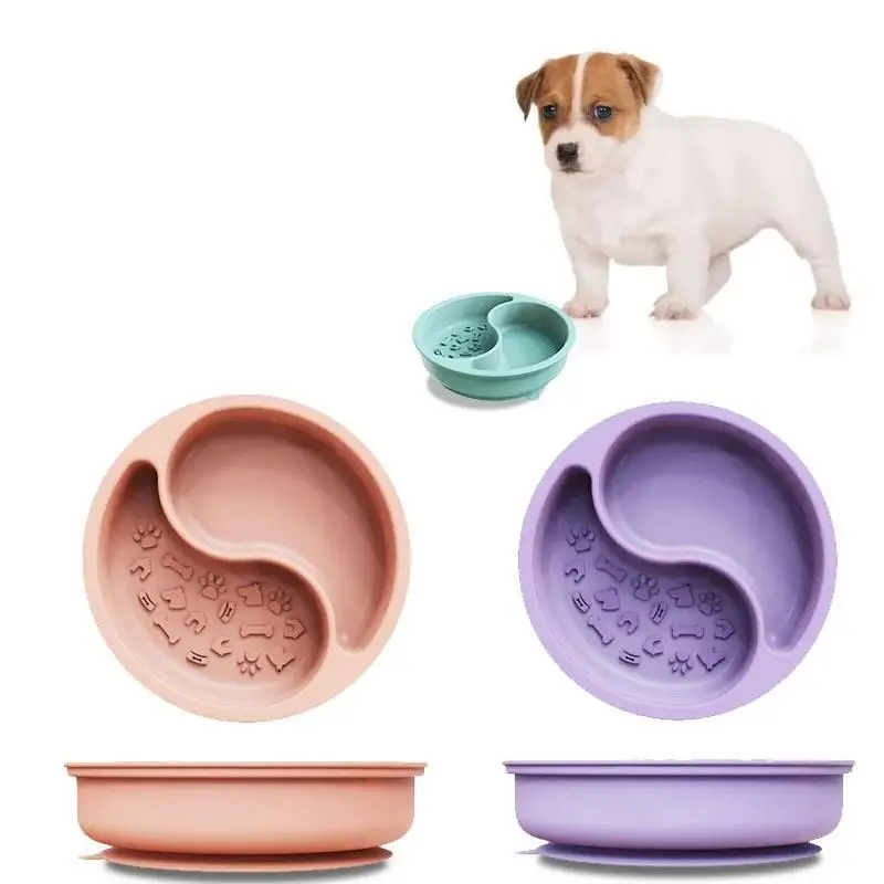 Pet Bowl, Extra Large Suction Cup, Slow-feeding Dish, Universal Anti-choking And Tip-over Silicone Slow-feeding Dog Bowl