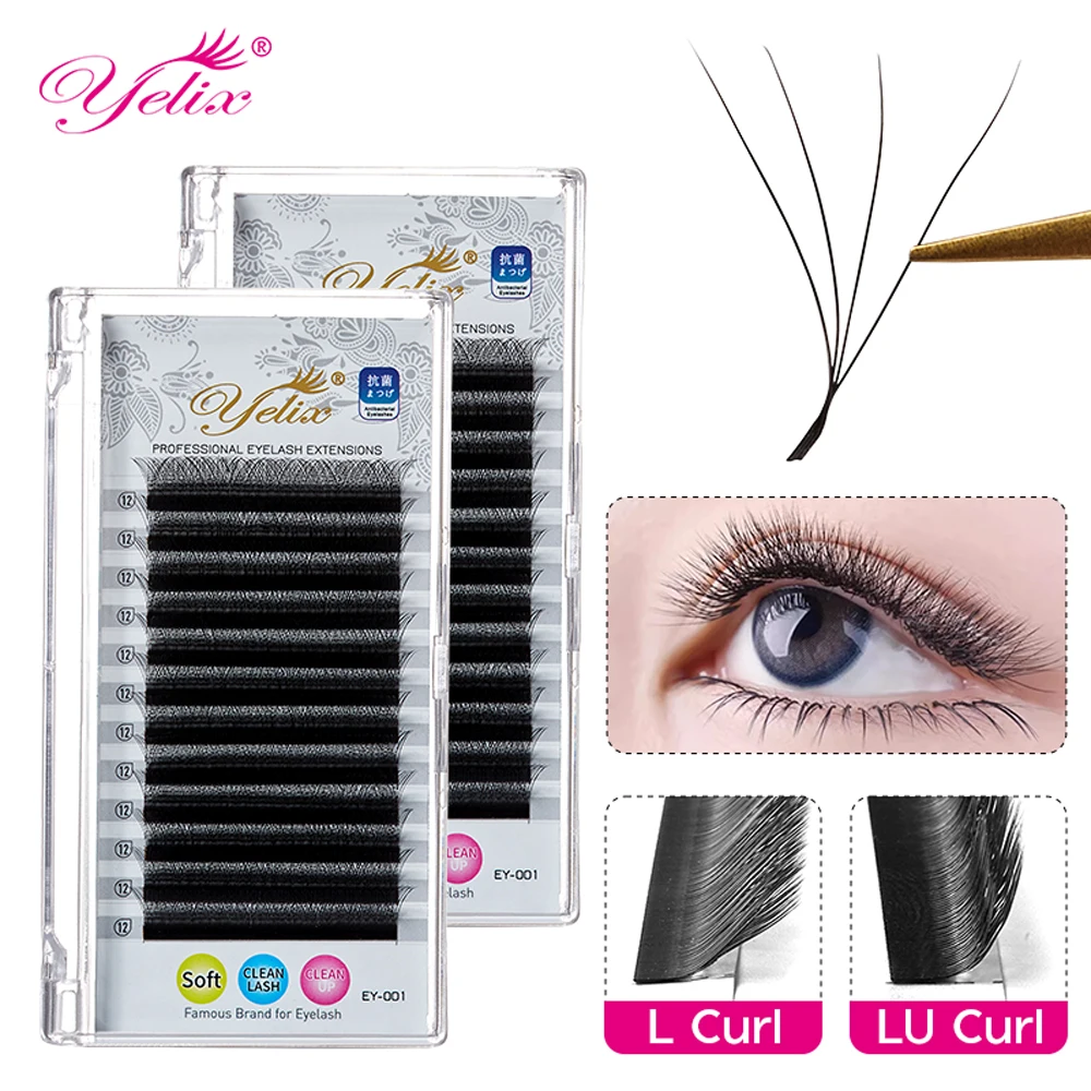 Yelix 4D W Shape Lash Extensions Soft Natural Dense Premade Volume Fans W Style Lashes Easy Pickup Salon Lash Artist Beauty Pro