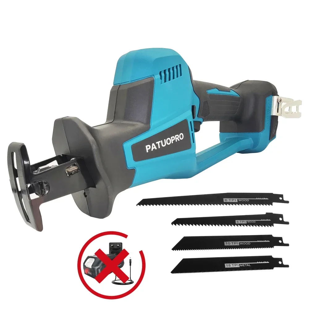

Brushless Cordless Reciprocating Saw Power Saw for Wood Metal Cutting with 4pcs Blades fit Makita 18v Battery(No Battery)