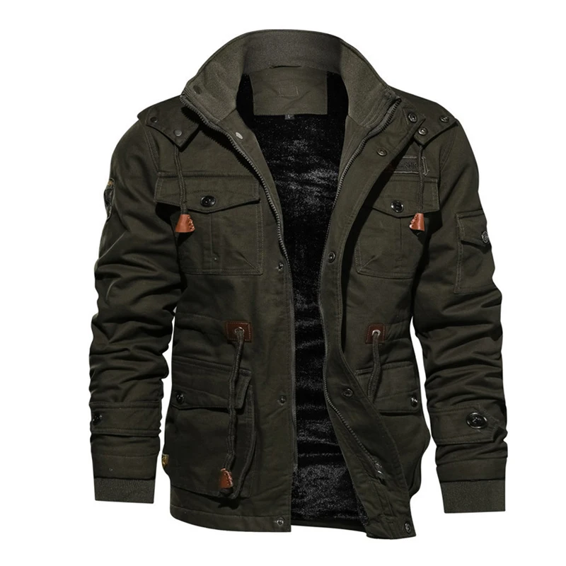 Maxulla Winter Men's Warm Jackets Fashion Men Fleece Lined Hiking Hooded Coats Outdoor Men Thicken Windbreaker Tactical Jackets