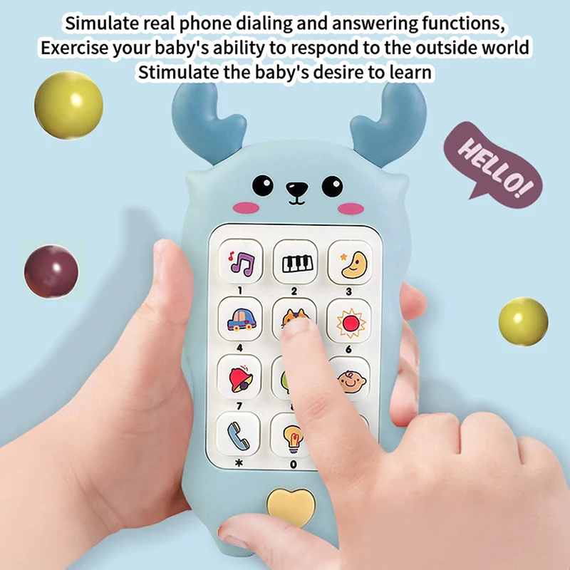 Baby Phone Toy Music Sound Telephone Sleeping Toys Teether Simulation Phone Kids Infant Early Educational Toy Birthday Gift