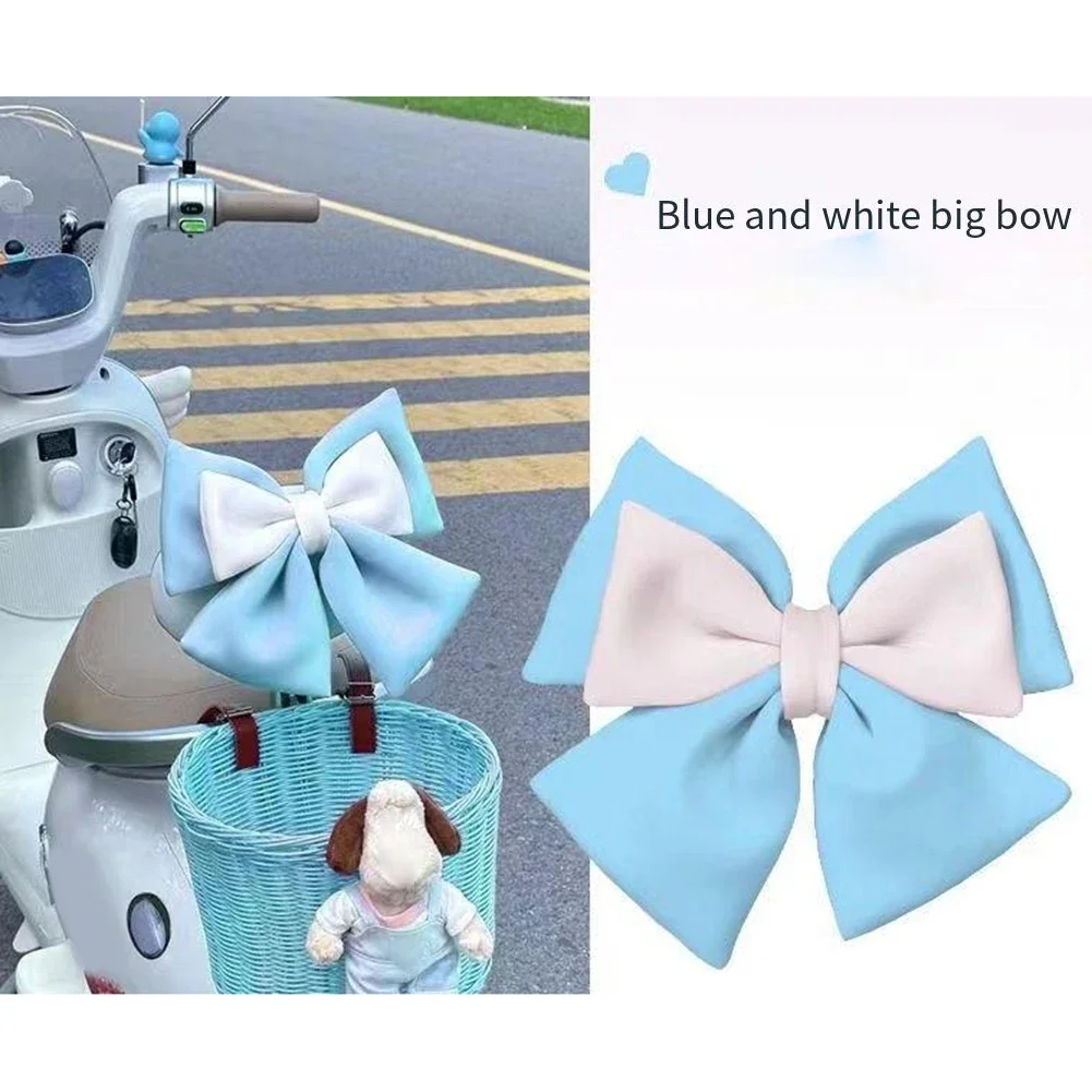 귀여운 리본 헬멧 모델링 리본 전기차 장식 헬멧 귀여운 리본 천 리본 액세서리 전기 자전거 헬멧 장식용