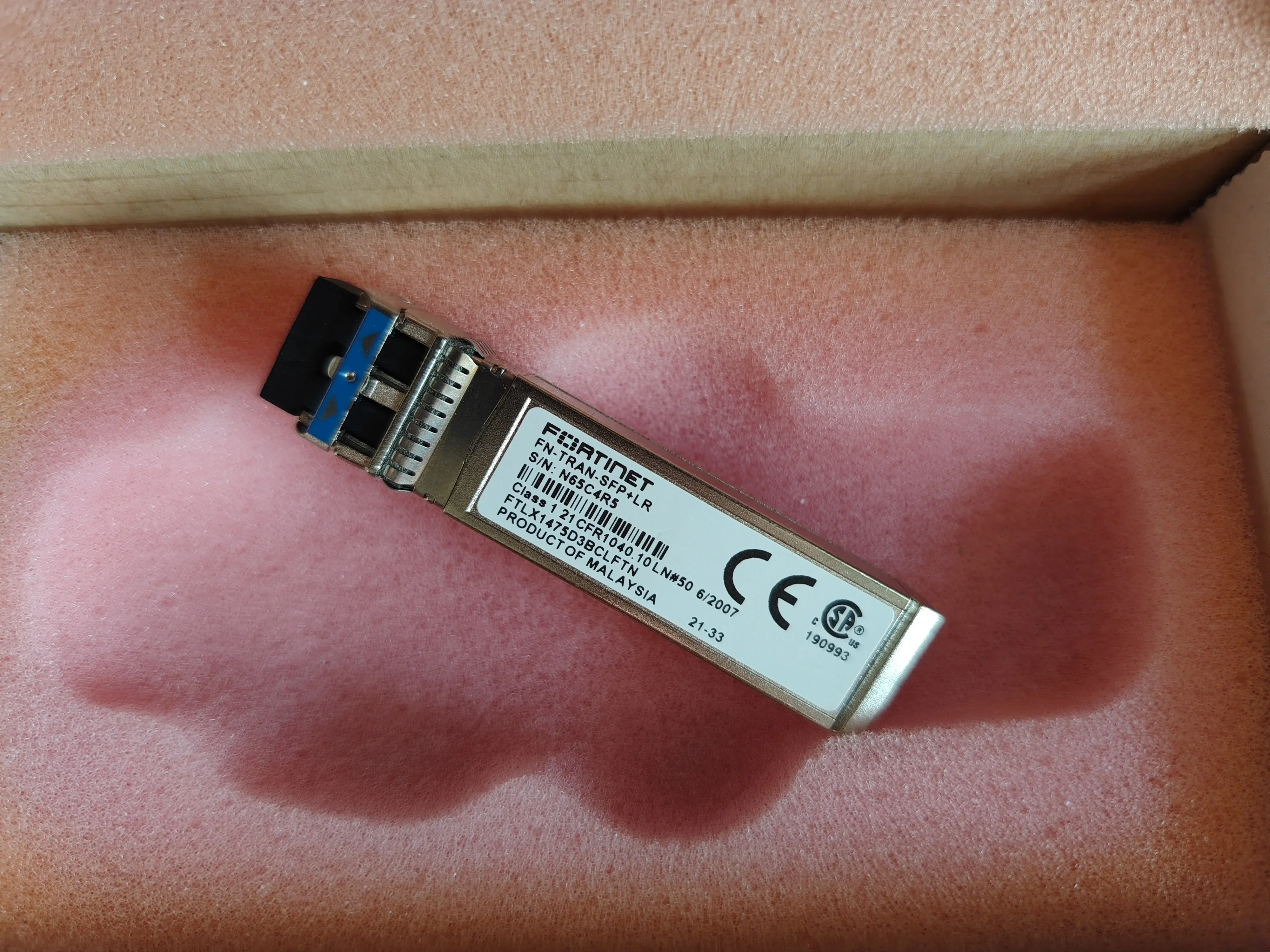 جهاز الإرسال والاستقبال FORTINET 10G Sfp FN-TRAN-SFP+LR FTLX1475D3BCLFTN 10G وضع واحد 10KM وحدة الألياف