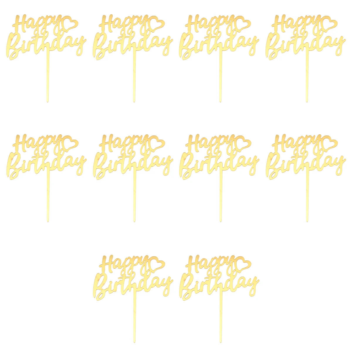 

10Pcs Cake Topper Set Fashion Exquisite Design for Birthday Party Baby Shower Garden Event Dessert Meat Cheese Decoration