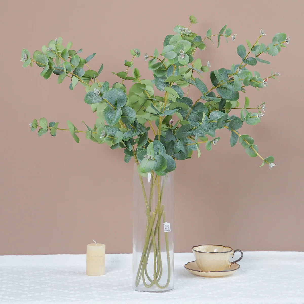 4Pcs Long Branches Eucalyptus Leaves Fake Green Plants Home Decorations Wedding Road Guide Floral Arrangement Party Table Layout