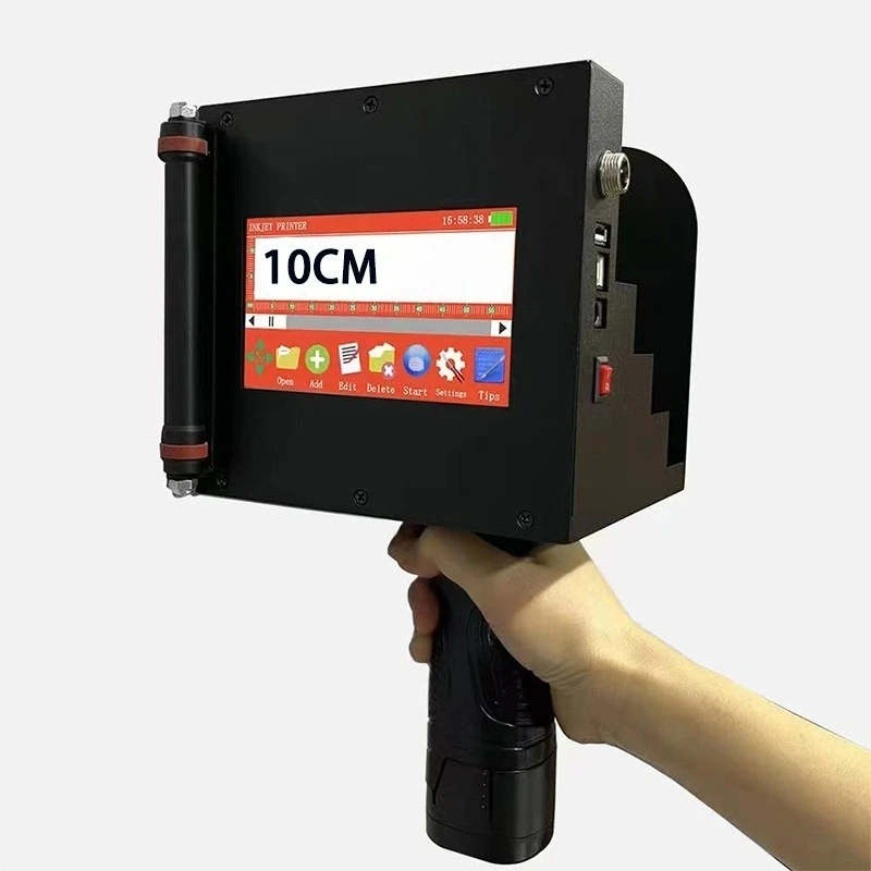 

10CM Handy Inkjet Printer Logo QR Bar Code Carton Wood Big Size Industrial Handheld Manual Printer