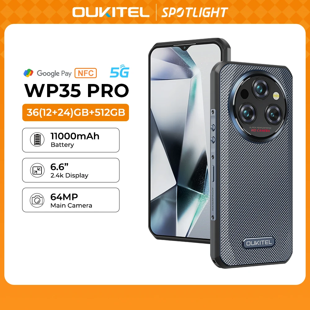 携帯電話本体 OUKITEL WP35 Pro 11000mAh 36GB/512GB Amazon | OUKITEL WP35 Pro 5G タフネススマホ simフリー 12GB RAM+