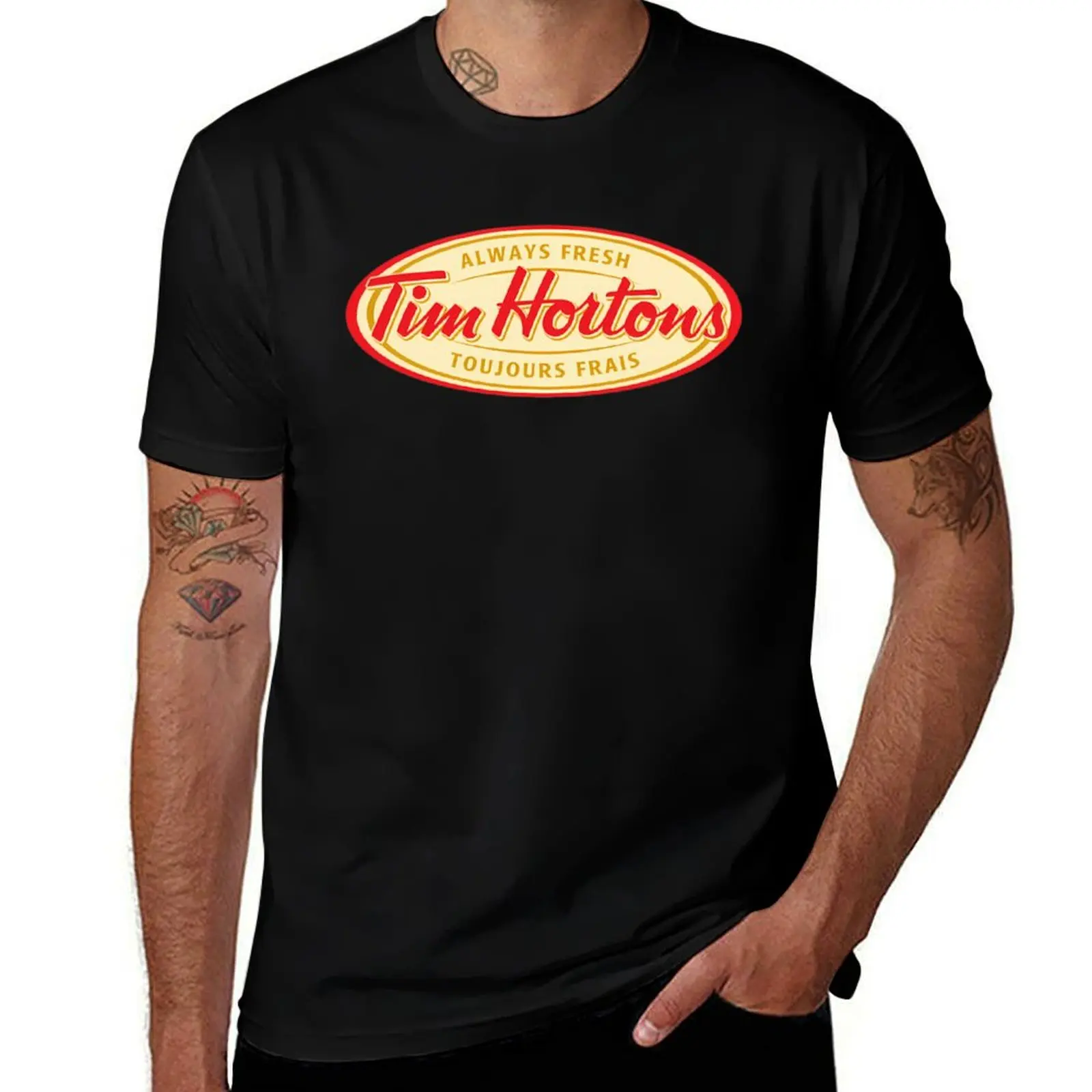 

Tim Hortons Logo T-Shirt anime clothes essential t shirt fruit of the loom mens t shirts