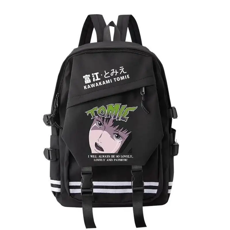 Tas Sekolah Siswa Anime Game Garis Hitam Itou Junji Tomie Kawakami Ransel Mochilas Kapasitas Besar untuk