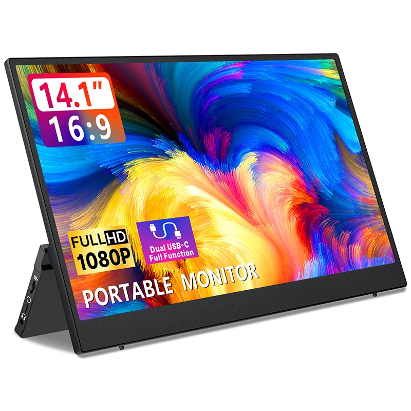 Imagem -02 - Dopesplay Monitor Portátil 14.1 Polegada 1080p Fhd Usb-c Portátil Segunda Tela Externa Hdmi Jogos Ips Display de Computador Ps4 Ps5