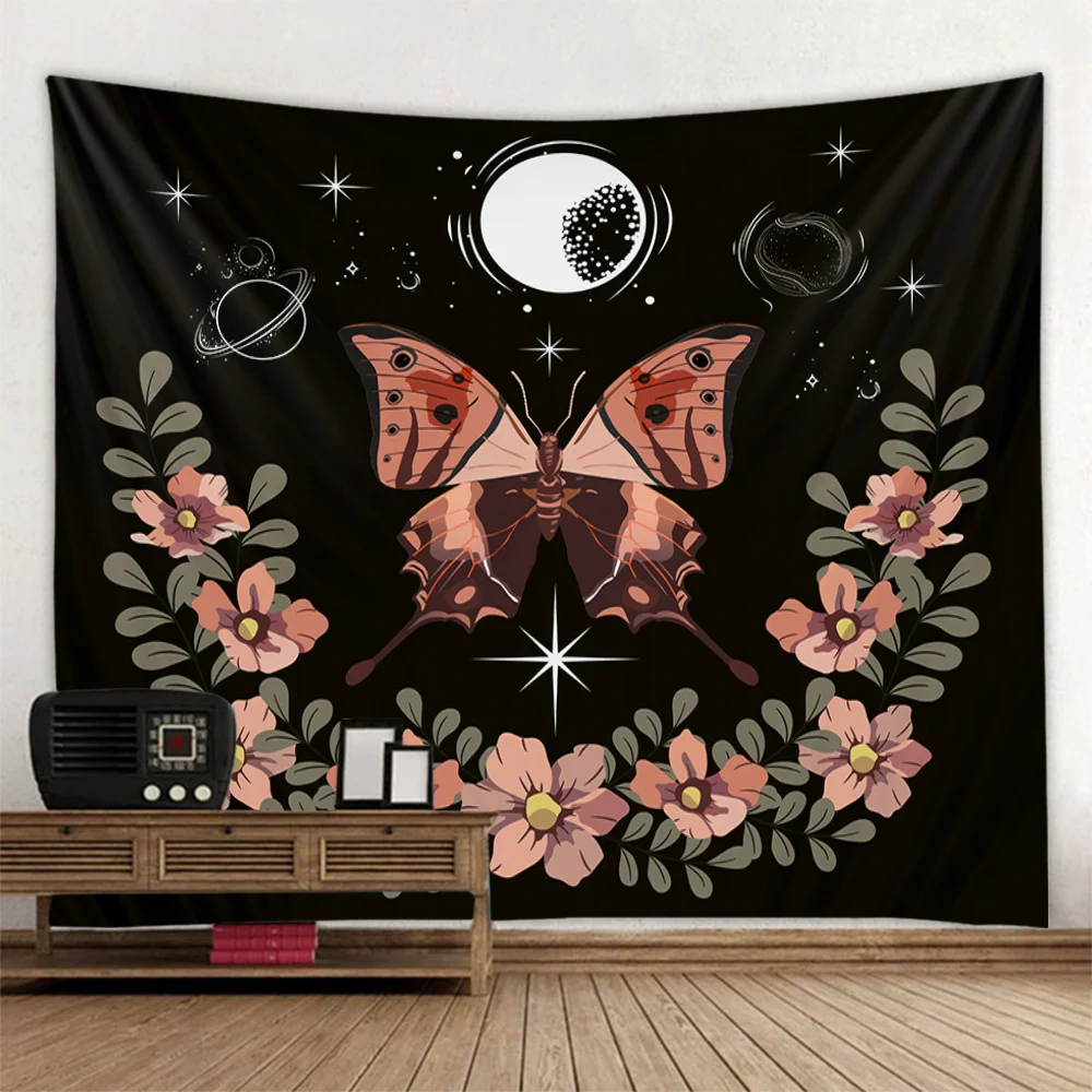 Hippies, Moths, Tapestries, Vintage Flowers, Plants, Wall Coverings, Home Decor, Bohemian Style Bed Sheets, Wall Coverings