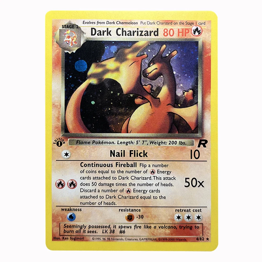 

Карты PKM Team Rocket PROXY Dark Charizard Dark Blastoise Magneton PTCG, коллекционные карты для игр, игровые игрушки