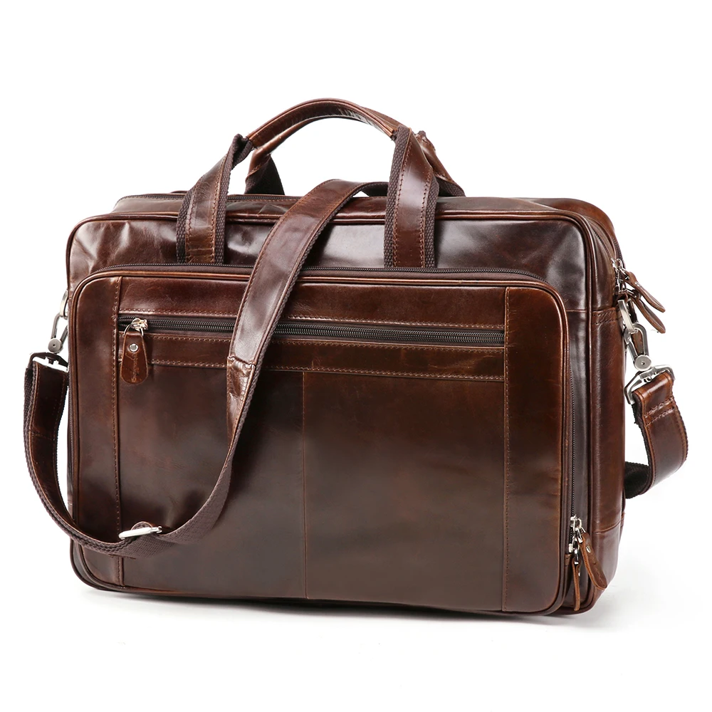 Large Capacity Crossbody Bag Men's Bag Cowhide Business Briefcase For Men 17 inch Genuine Leather Computer Bag Handbag Wholesale