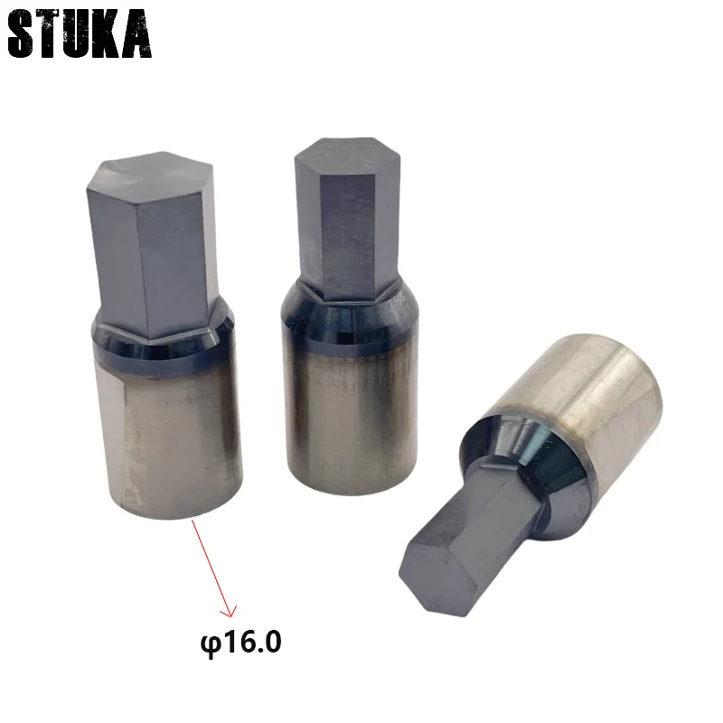 Stuka CT16 Rotary HSS-TiCN Rotary Broaching Tool Punching Cutter 16mm Shank Inner Hexagon for Steel