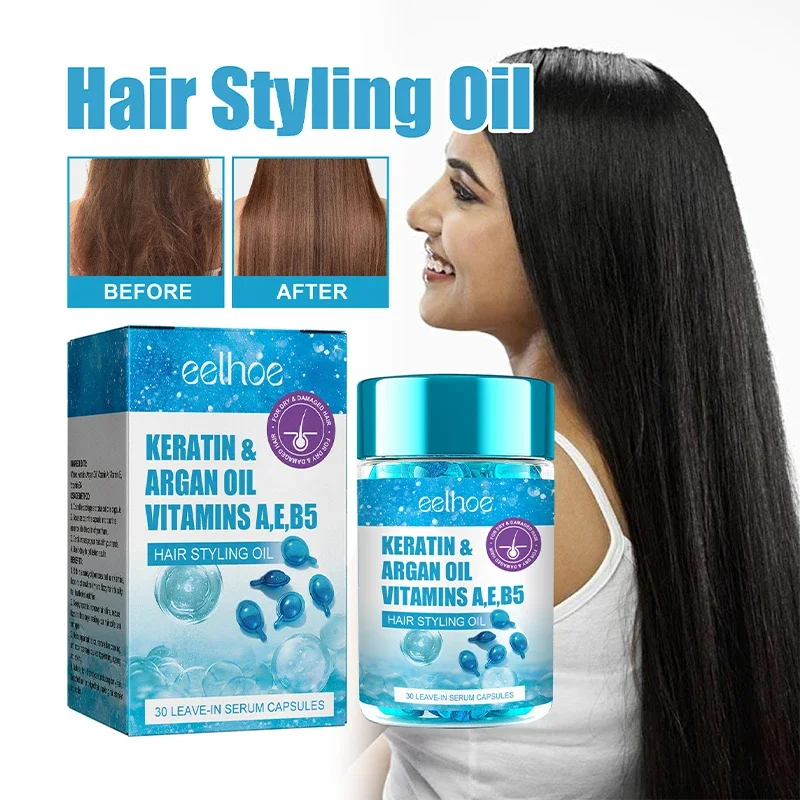 Hair Vitamin Capsule Keratin Oil Anti Hair Loss Moisturizing Essence Oil Repair Bifurcation Damaged Hair From Dyeing And Perming