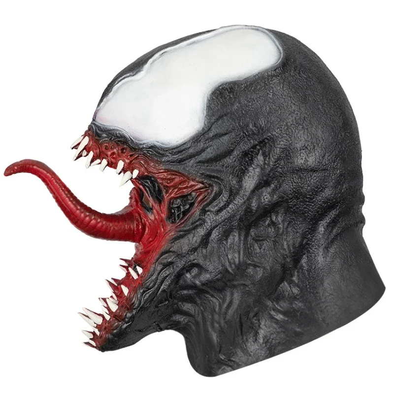 Superhero Venom Cosplay Masks with Long Tongue Full Head Hulk Mask for Adults Latex Helmet Haunted House Props Party Masks#1#W