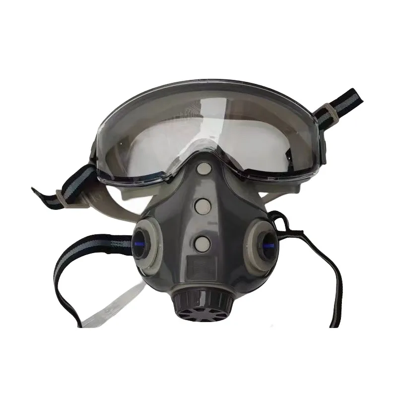 Reusable Respirator Anti-Toxic Gas Dust Mask With Goggles Integrated Face covering Painting Pesticide Respirator Chemistry