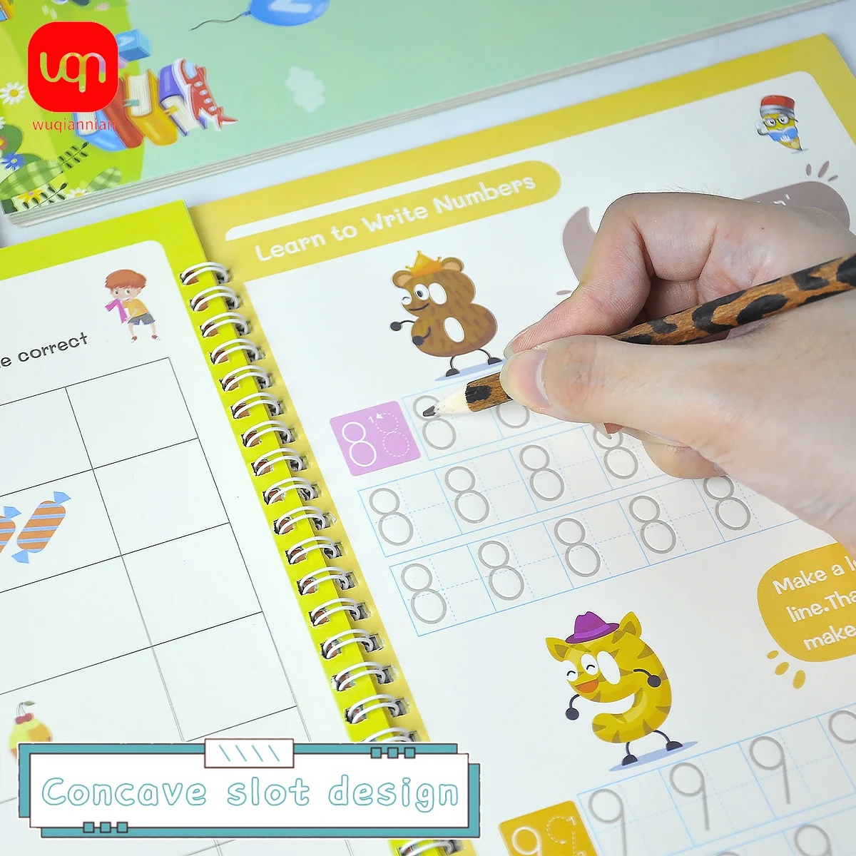 

WQN 4pcs High-Quality Hard Pen Control Training Notebook, Loose-Leaf, Double-Sided, Reusable for Multiple Copywriting Practices