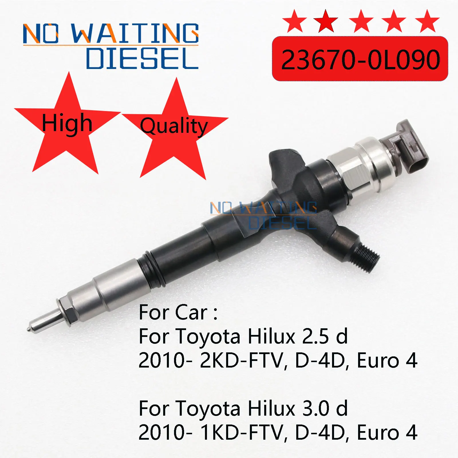 

23670-0L090 Fuel Injector Assembly 236700L090 Common Rail injector 23670 0L090 For Toyota Hilux 295050-0200 295050-0460