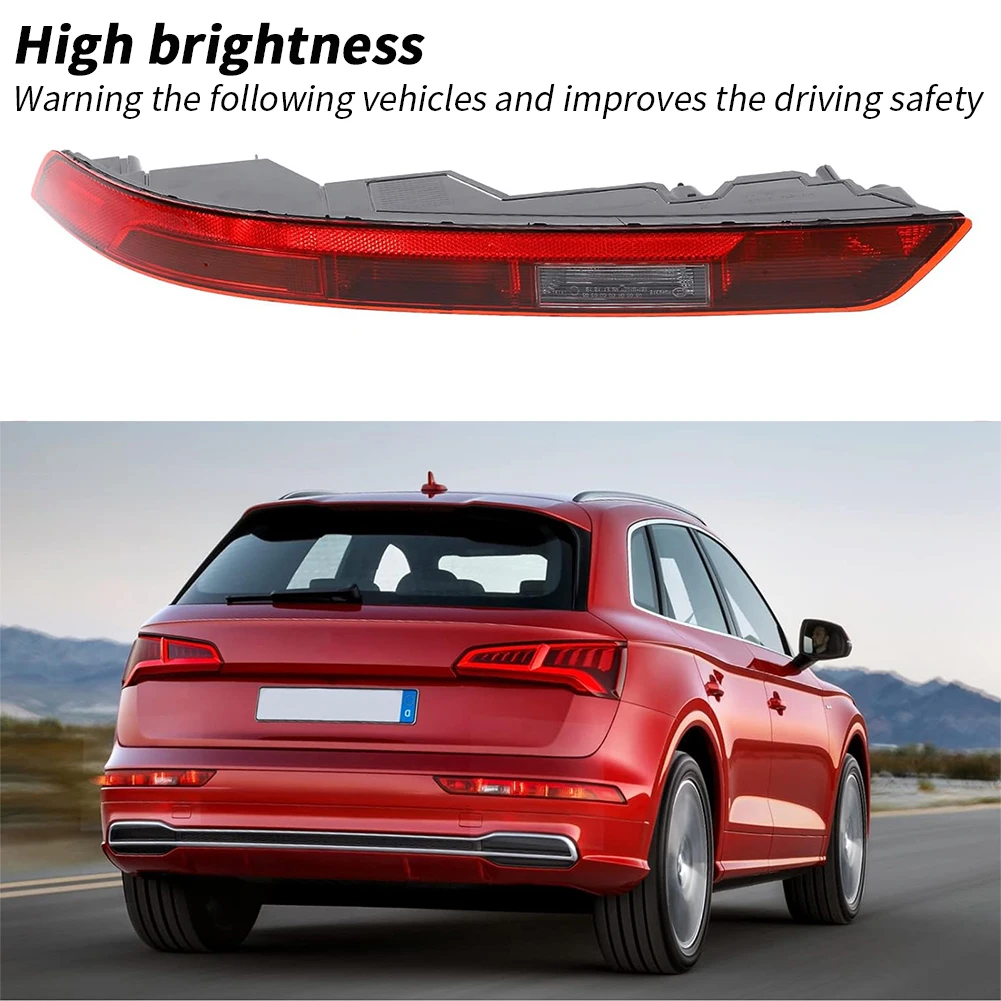 

Car Rear Bumper Reflector Stop Brake Tail Light 4 Holes Fog Lamp Compatible For Audi Q5 2018-2021 80A945069 80A945070