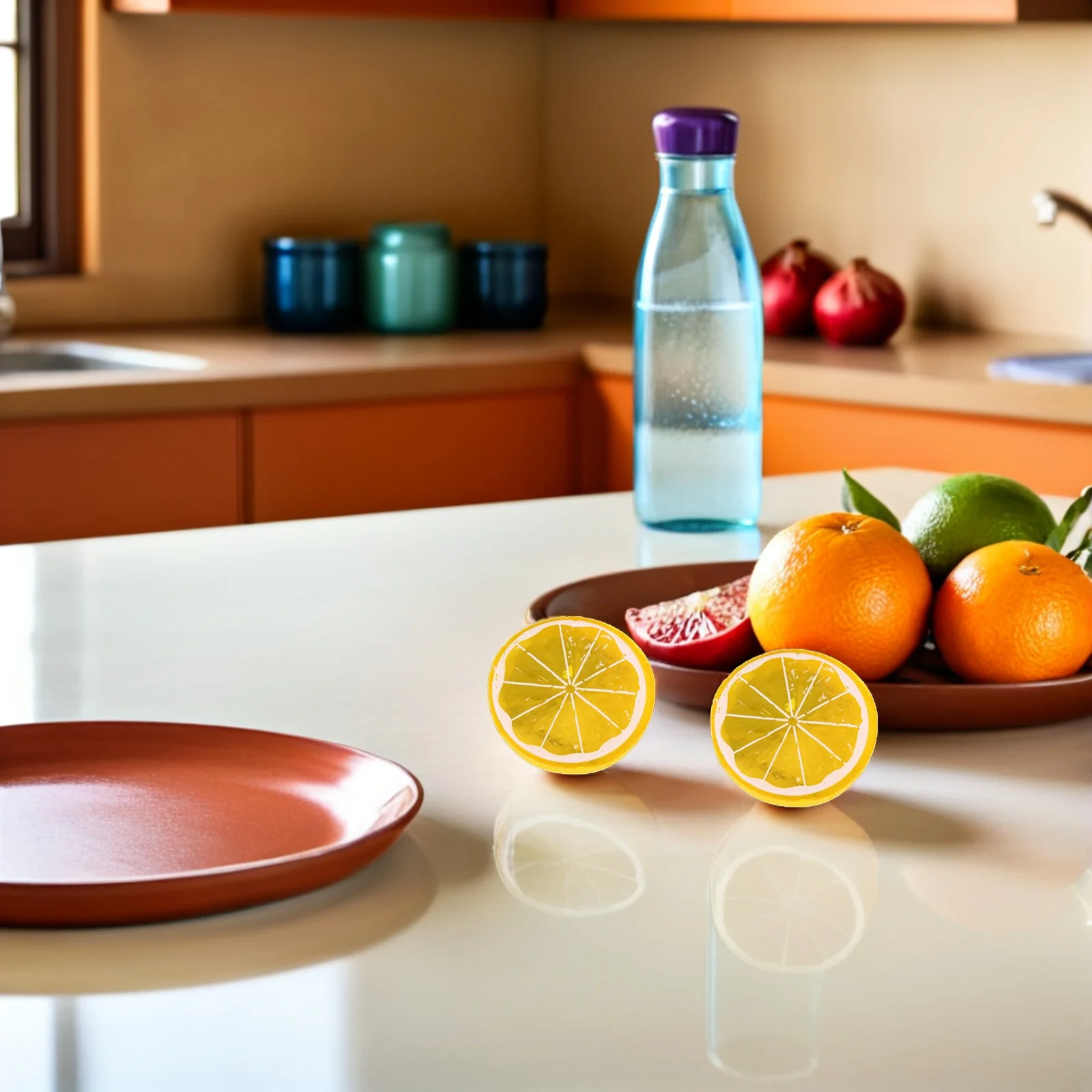 

20Pcs Artificial Lemon Slices Realistic Fake Plastic Fruit Slices Decorative Props for Photography Kitchen Decoration