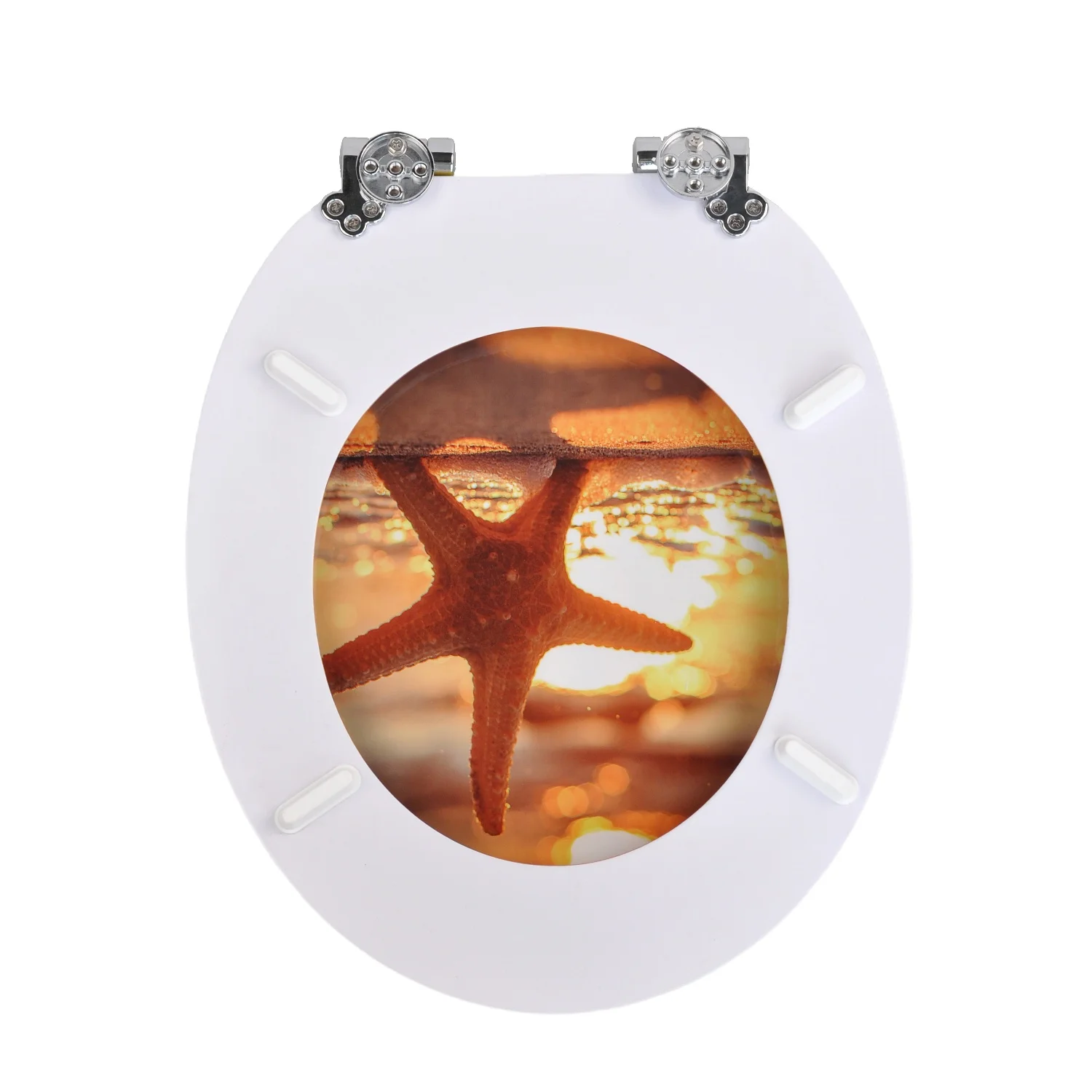 SAINOS WC-Sitz mit Soft-Close-Funktion, WC-Sitz aus Holz, universeller Toilettensitz, langlebiger, stabiler MDF-Toilettensitz, belastbar bis 190 kg, einfache Installation, Zinklegierungsscharnier, antibakteriell und leicht zu reinigen – Detail 24