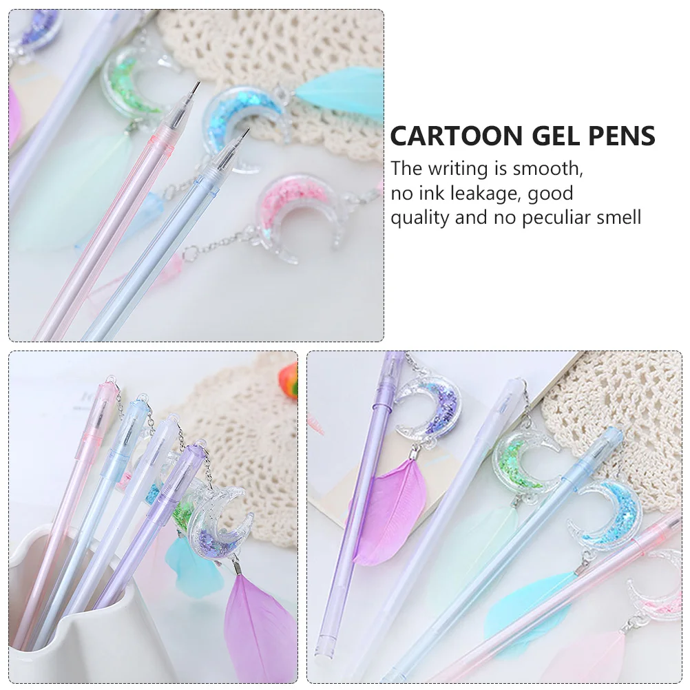 10 قطعة أقلام الأسطوانة القمر الأسود الملء الكتابة السلس لا تسرب البلاستيك للمدرسة مكتب امتحان القرطاسية حبر جل #3