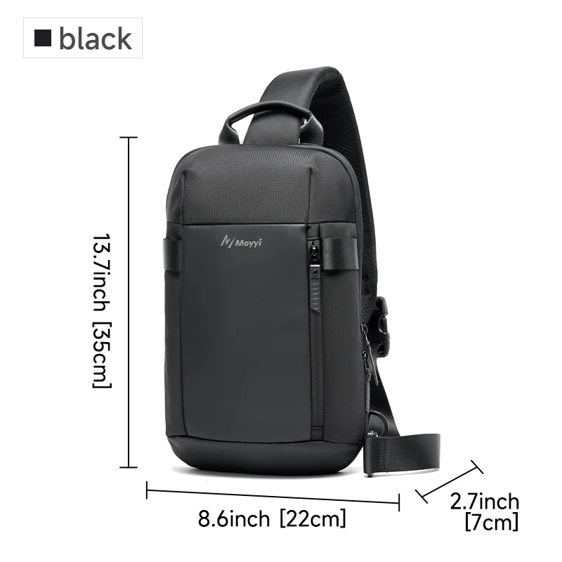 Business Chest Bag Men's One Shoulder Crossbody Bag Outdoor Travel Sling Bag Waterproof Multi Functional Sports Fanny Pack