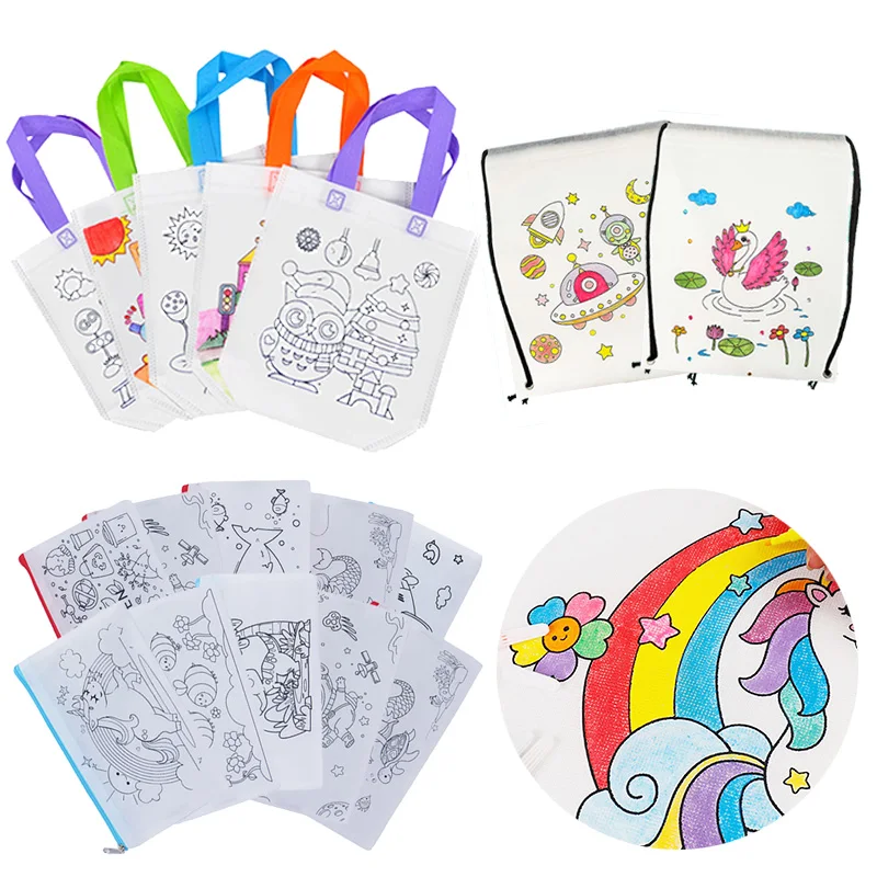 5 stks/set Kinderen Graffiti Tas Tekening Speelgoed Met Marker Vroege Onderwijs Educatief Puzzel Speelgoed Ouder-kind Interactie TMZ