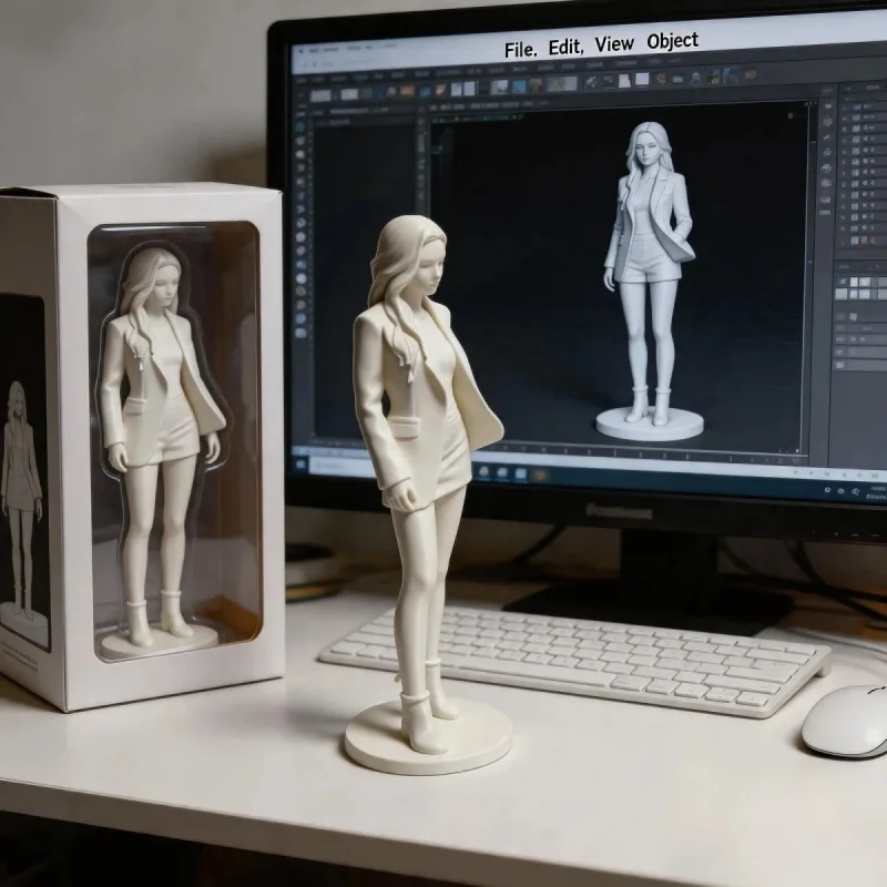 3D printed desktop ornaments, portraits, suits, long hair, short skirts, goddesses, three-dimensional rooms, adult decorations